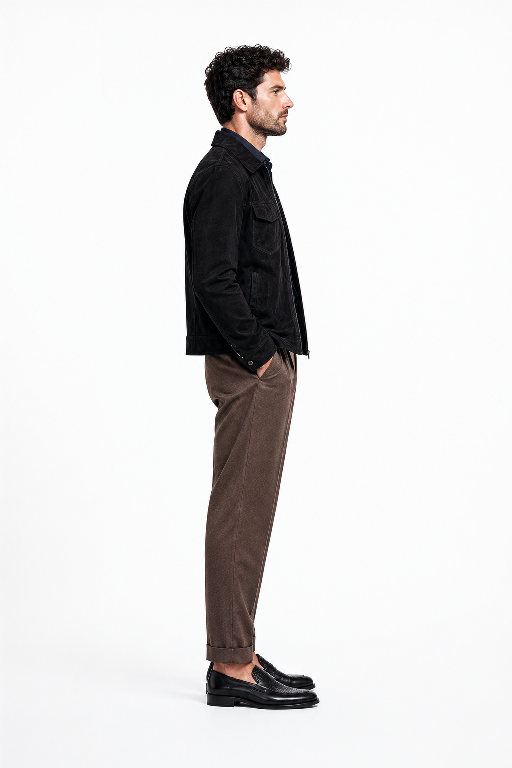Exported hero frame · Lazio black suede look · pose 02