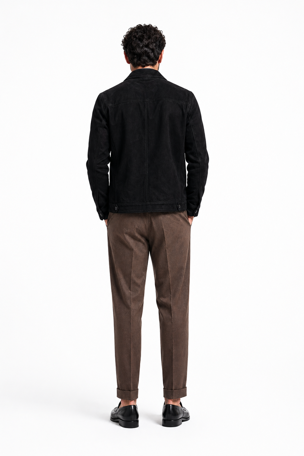 Exported hero frame · Lazio black suede look · pose 03
